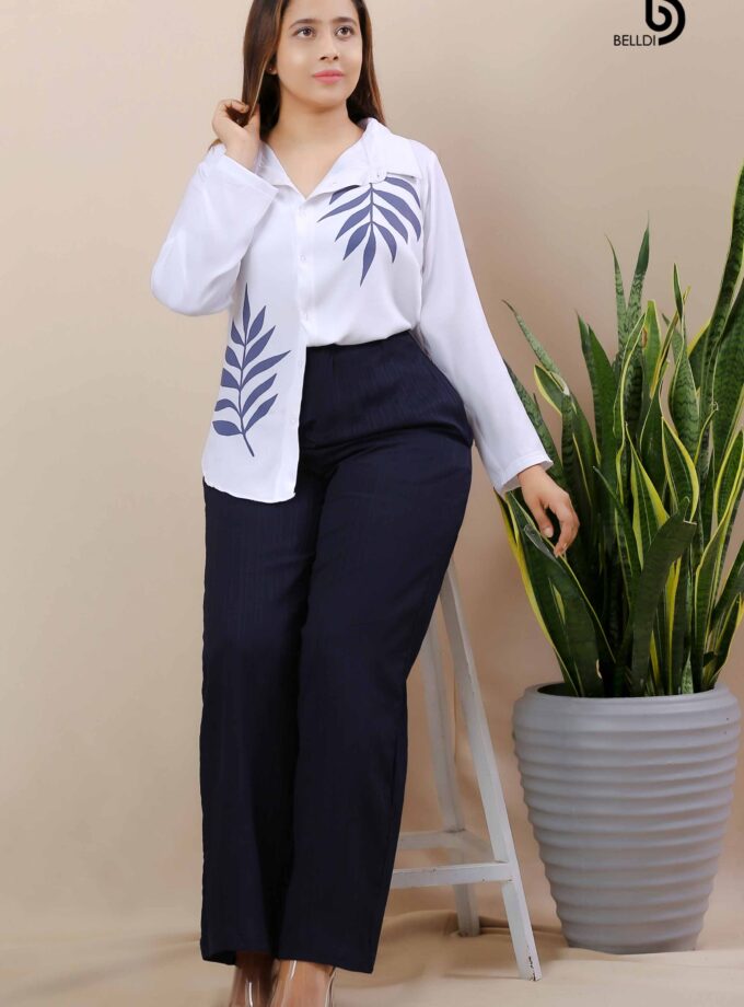 PRINTED LONG SLEEVE BLOUSE