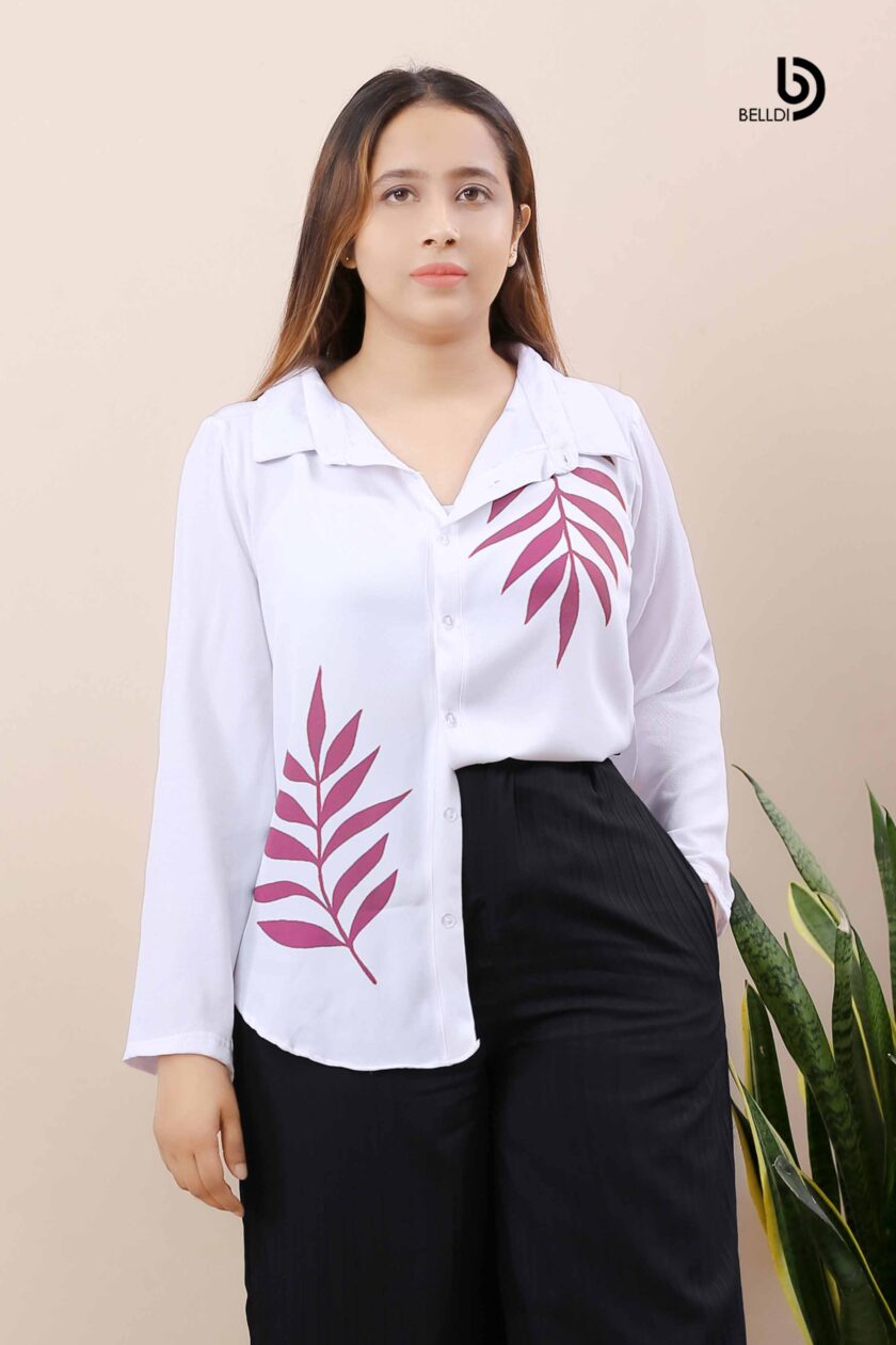 PRINTED LONG SLEEVE BLOUSE