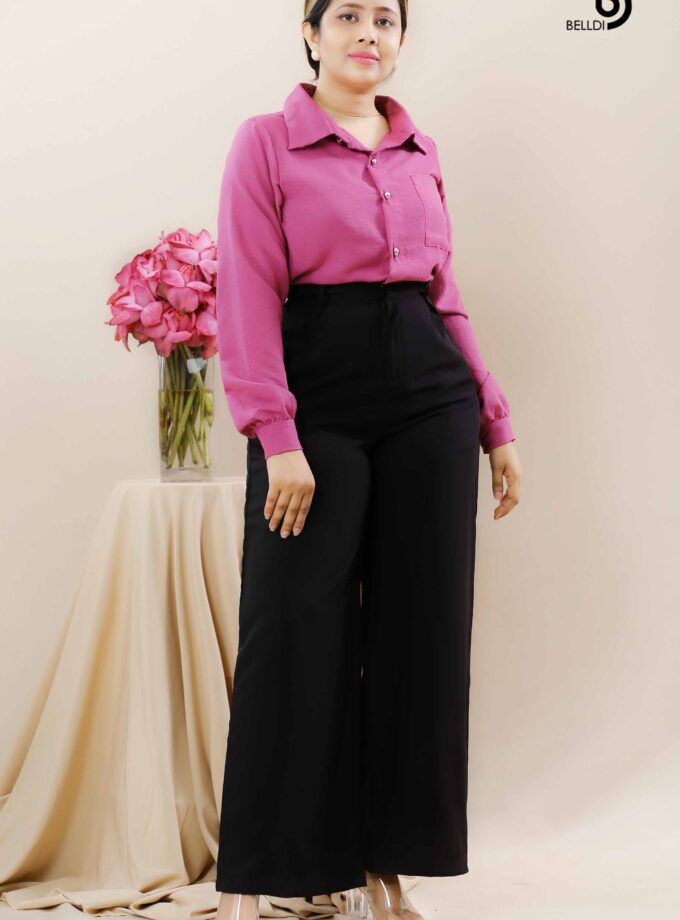 PLANE LONG SLEEVE BLOUSE