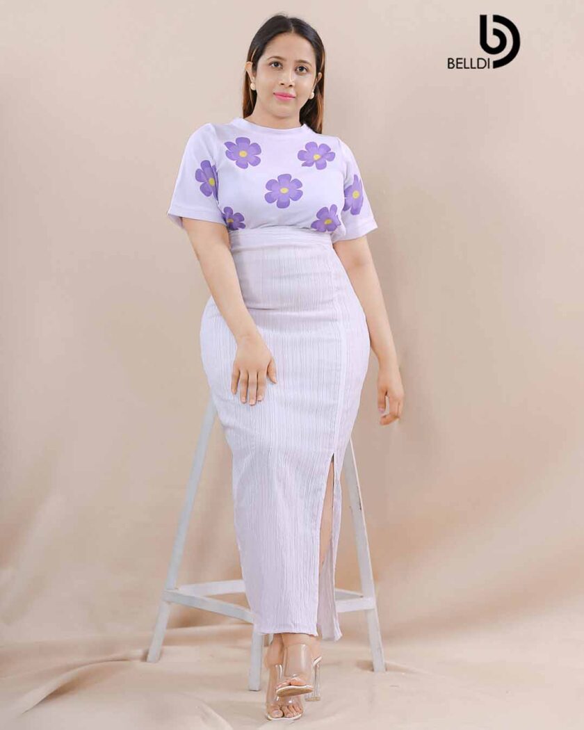 HIGH WAIST WHITE SKIRT - Image 3