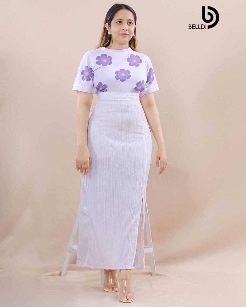 HIGH WAIST WHITE SKIRT - Image 2