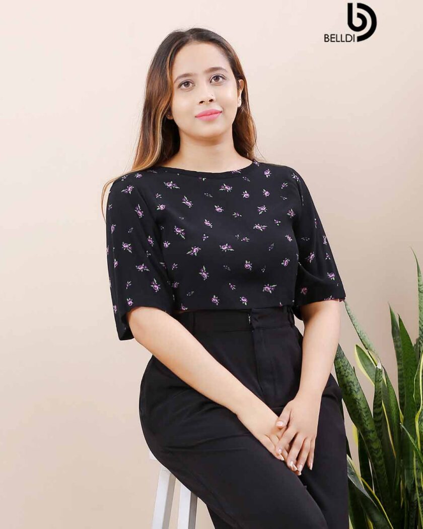SHORT SLEEVE CROP TOP - Image 2