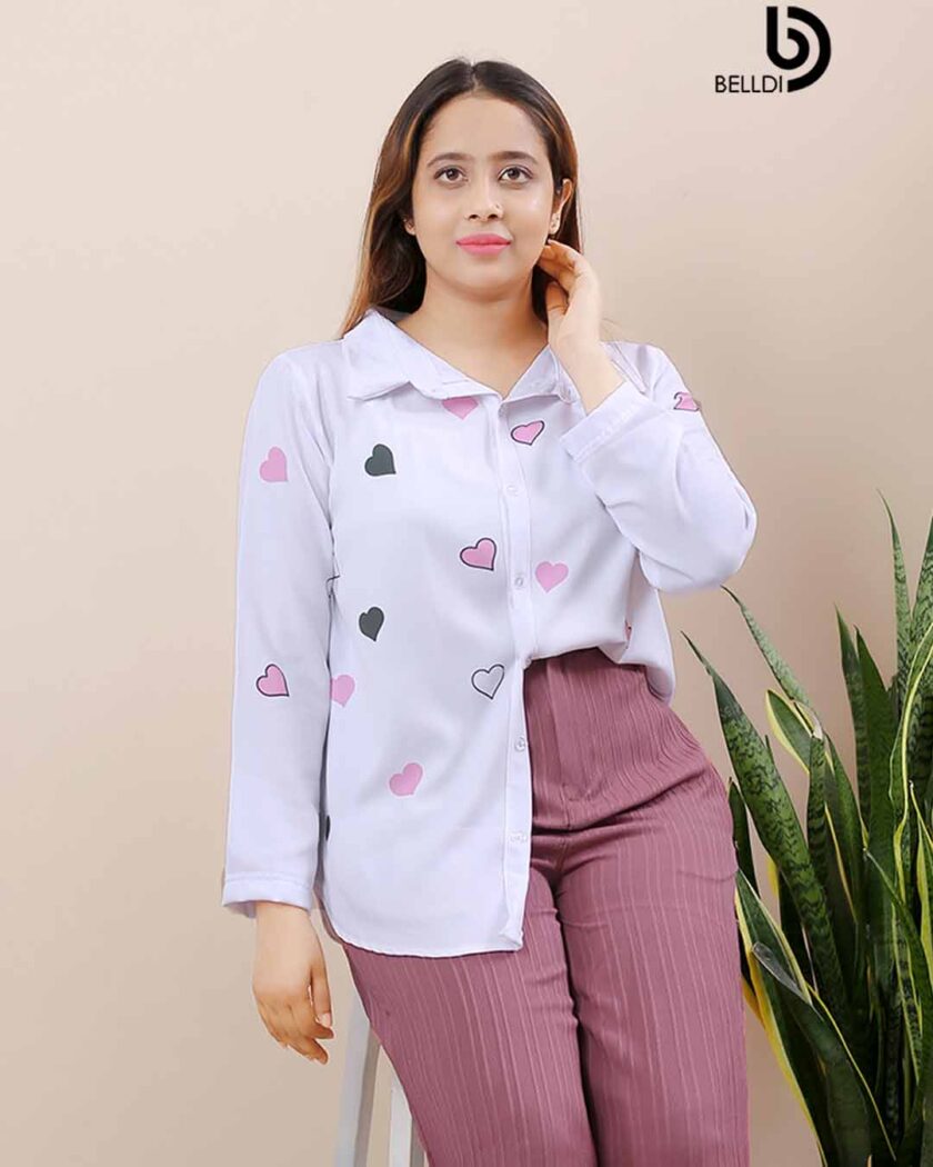 PRINTED LONG SLEEVE BLOUSE