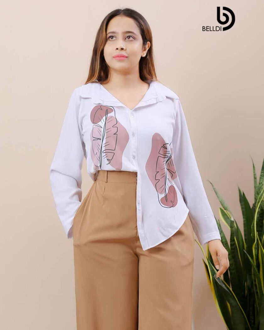 PRINTED LONG SLEEVE BLOUSE