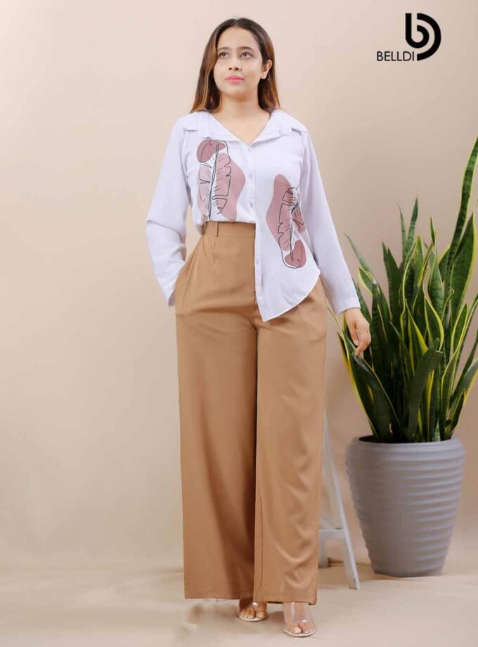 PRINTED LONG SLEEVE BLOUSE