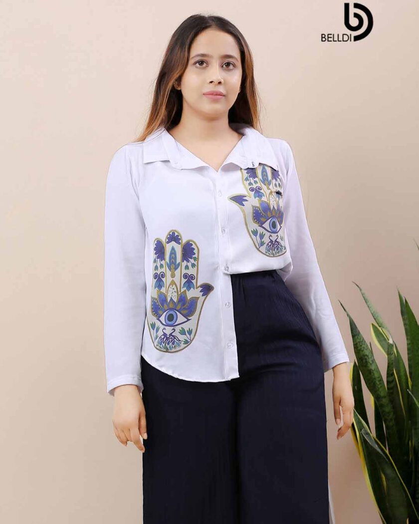 PRINTED LONG SLEEVE BLOUSE - Image 3