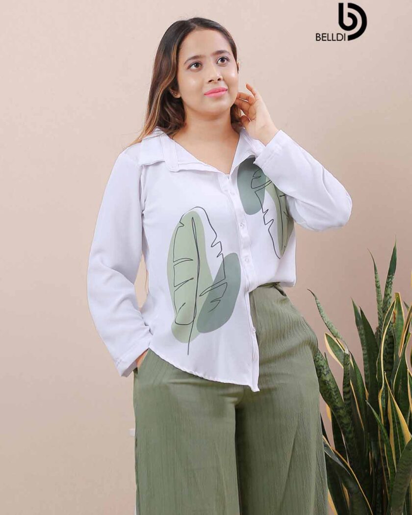PRINTED LONG SLEEVE BLOUSE