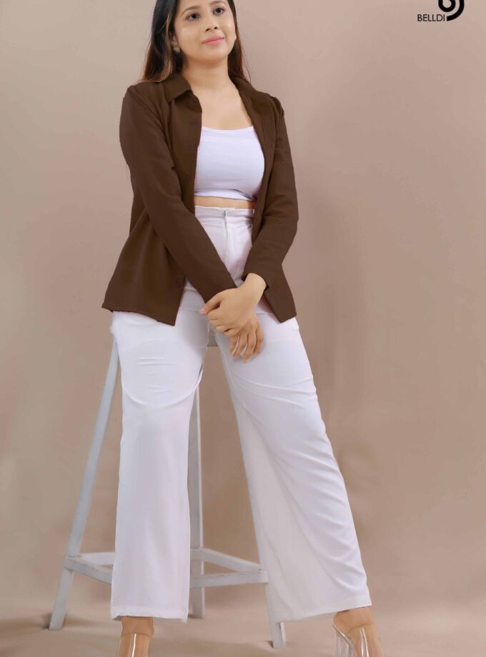PLANE LONG SLEEVE BLOUSE