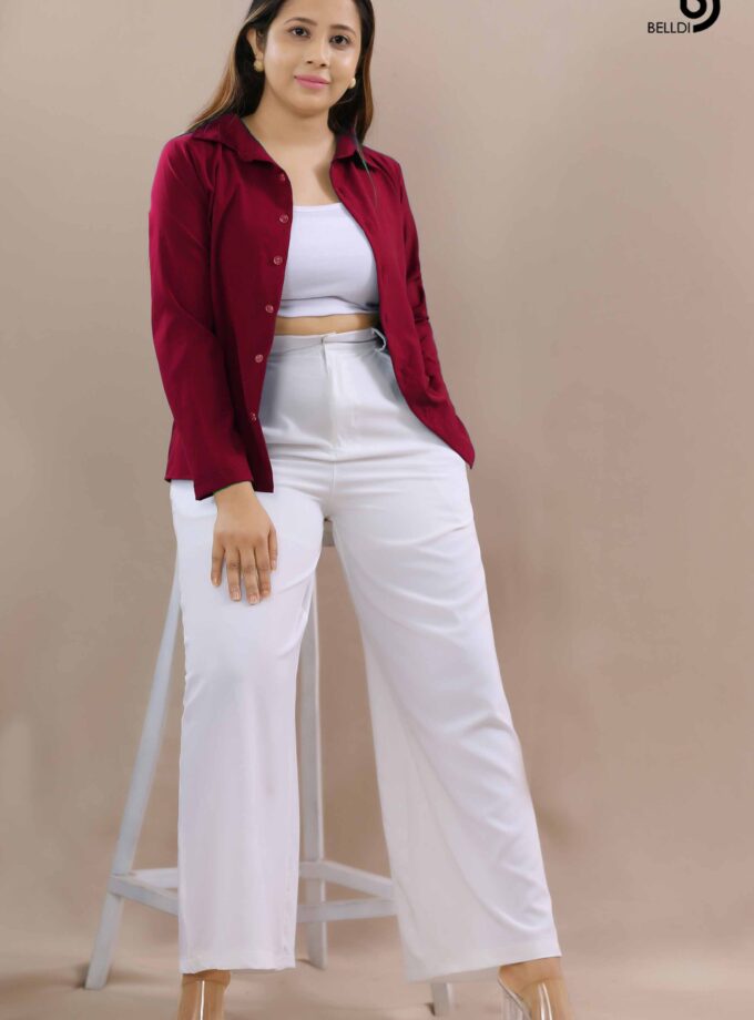 PLANE LONG SLEEVE BLOUSE