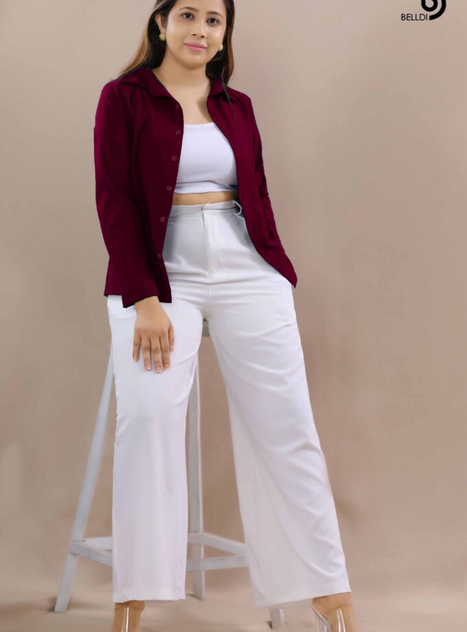PLANE LONG SLEEVE BLOUSE