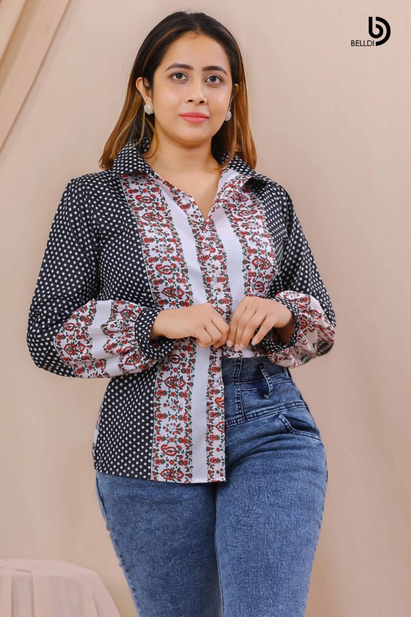 PRINTED LONG SLEEVE BLOUSE - Image 2