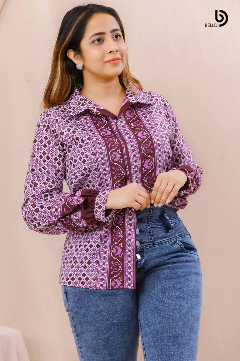 PRINTED LONG SLEEVE BLOUSE - Image 3