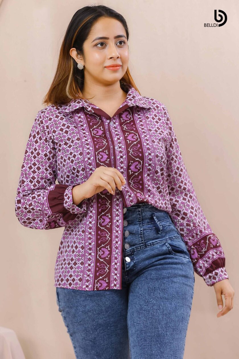 PRINTED LONG SLEEVE BLOUSE - Image 2