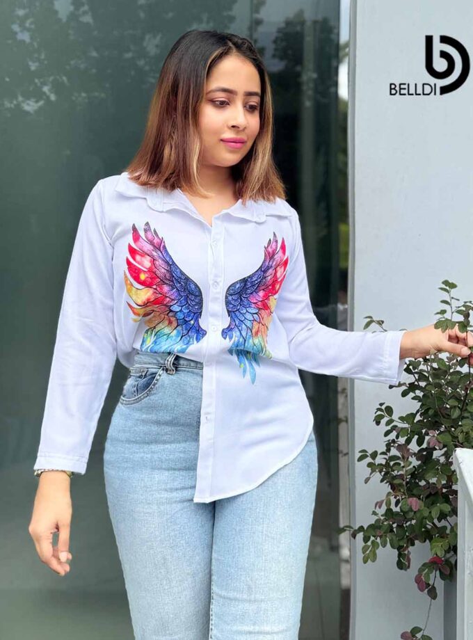 PRINTED LONG SLEEVE BLOUSE