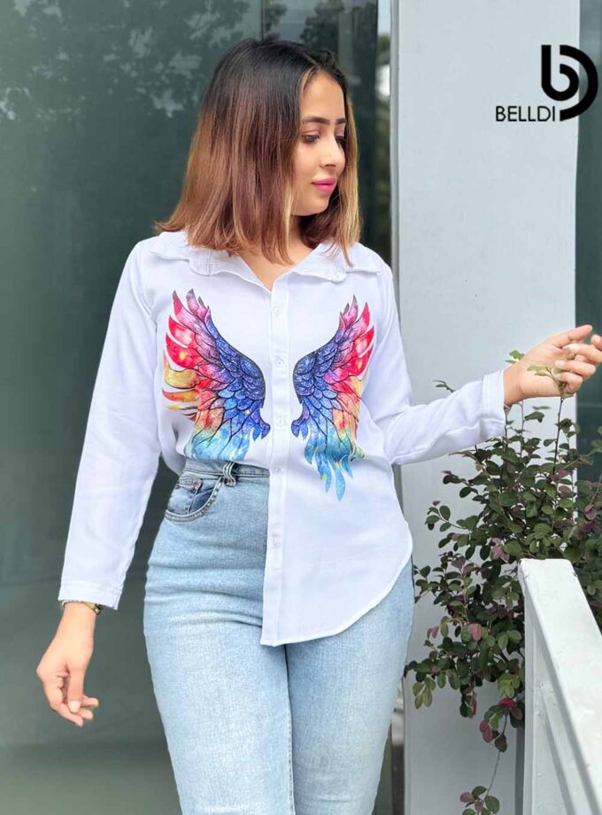 PRINTED LONG SLEEVE BLOUSE