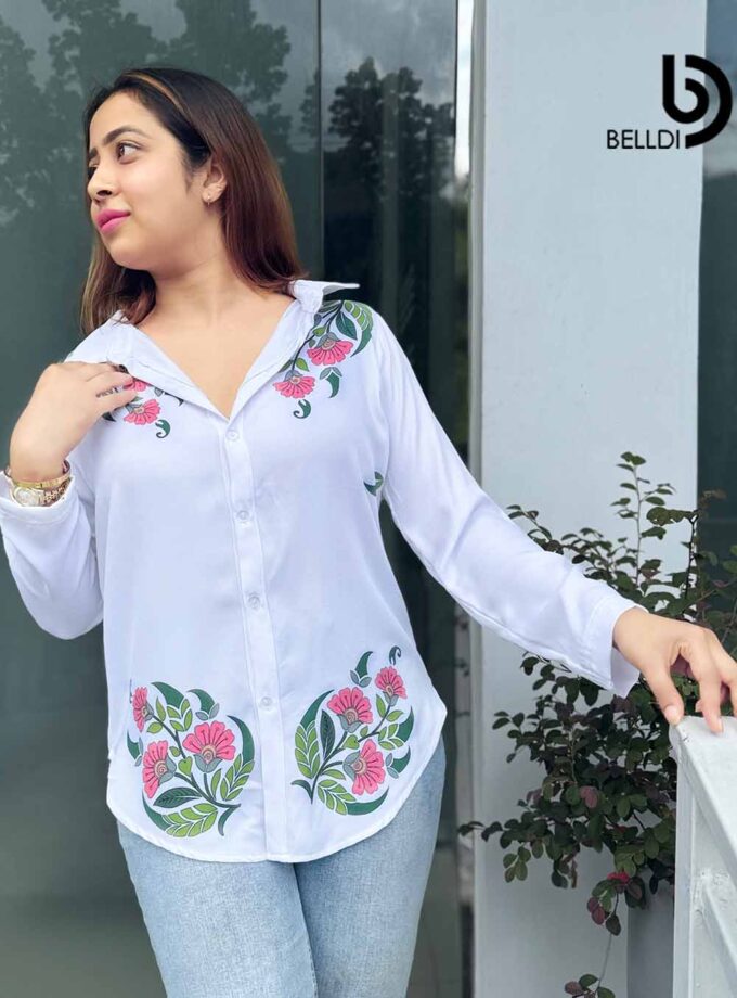 PRINTED LONG SLEEVE BLOUSE