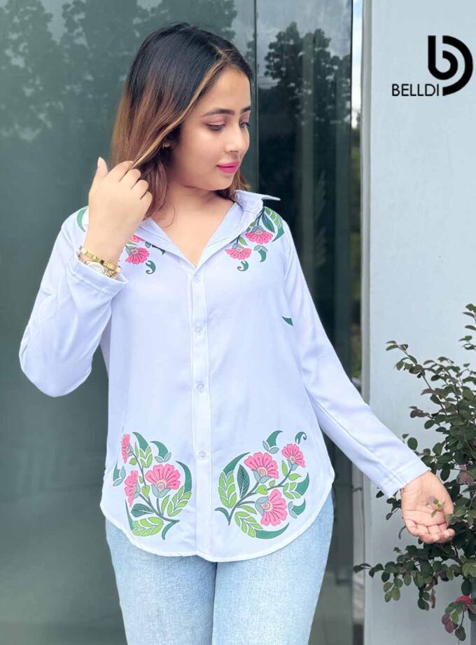 PRINTED LONG SLEEVE BLOUSE