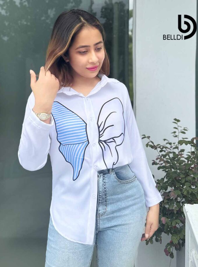 PRINTED LONG SLEEVE BLOUSE