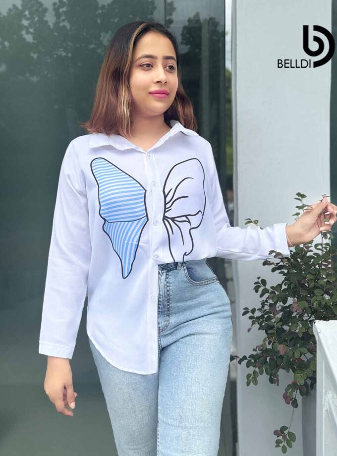 PRINTED LONG SLEEVE BLOUSE