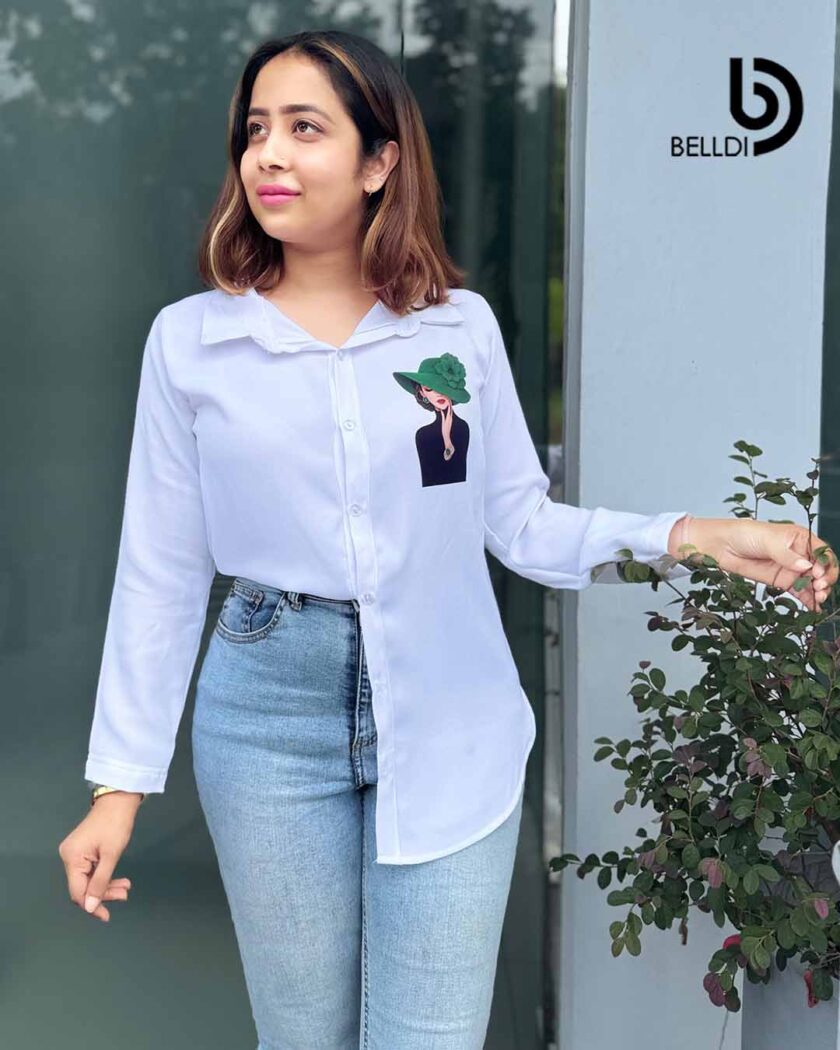 PRINTED LONG SLEEVE BLOUSE