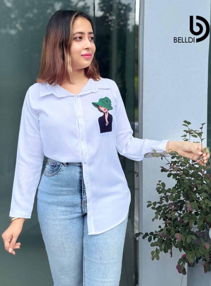 PRINTED LONG SLEEVE BLOUSE