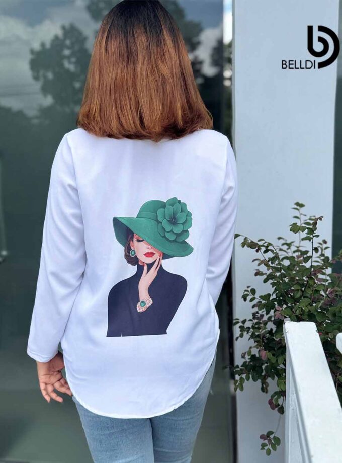 PRINTED LONG SLEEVE BLOUSE