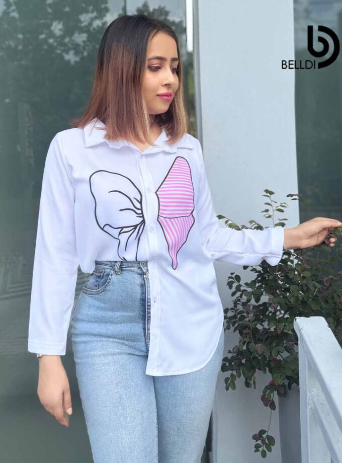 PRINTED LONG SLEEVE BLOUSE