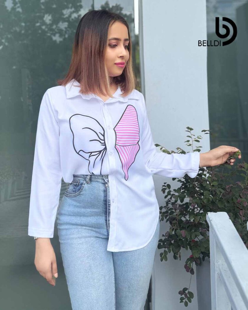 PRINTED LONG SLEEVE BLOUSE - Image 3