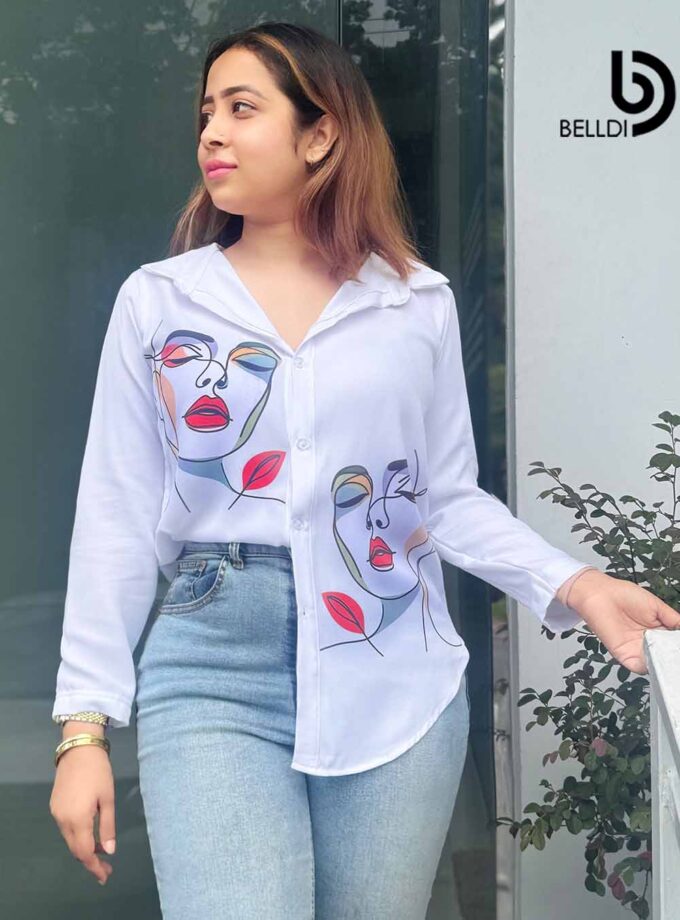 PRINTED LONG SLEEVE BLOUSE