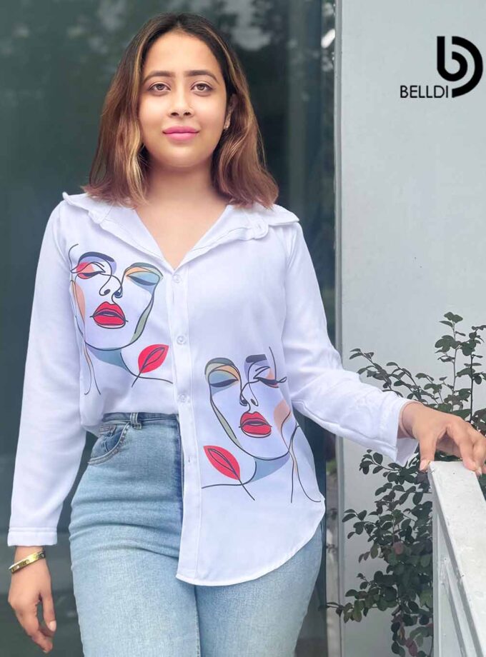 PRINTED LONG SLEEVE BLOUSE