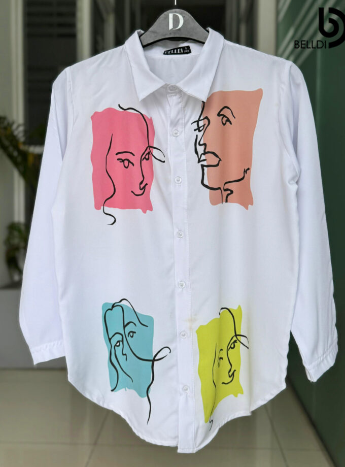 PRINTED LONG SLEEVE BLOUSE