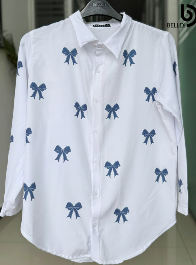 PRINTED LONG SLEEVE BLOUSE