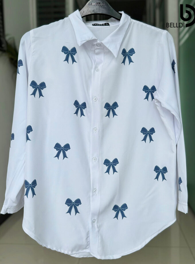 PRINTED LONG SLEEVE BLOUSE