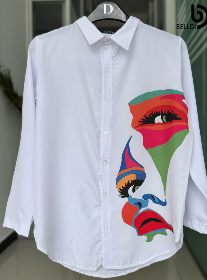 PRINTED LONG SLEEVE BLOUSE