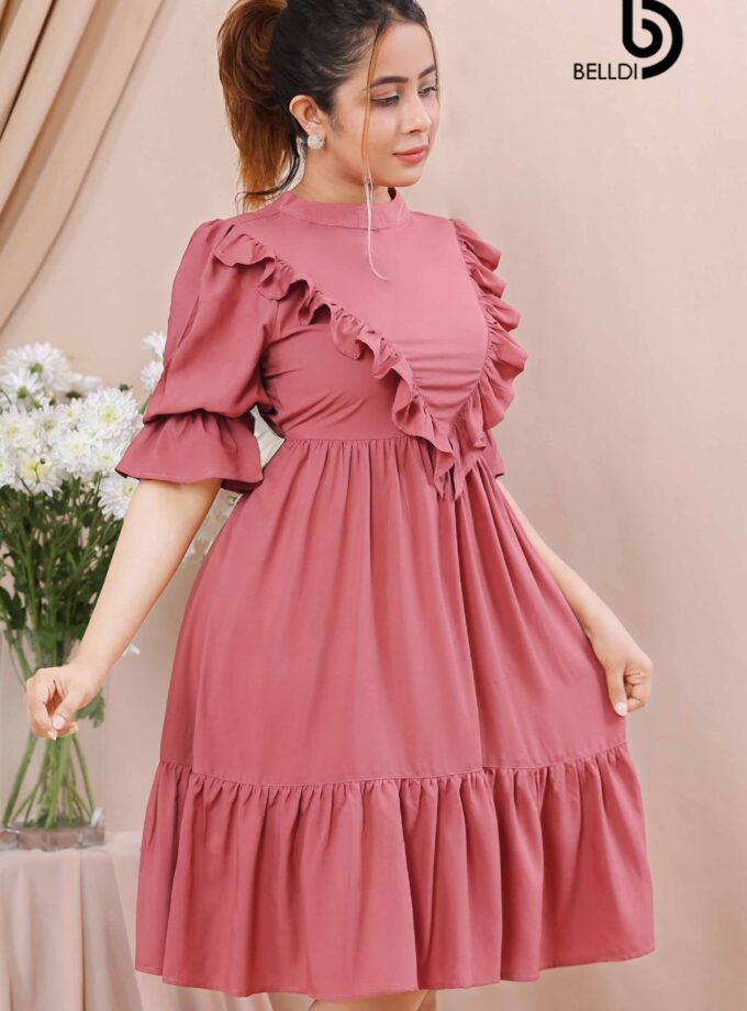 PUFF SLEEVE SHORT DRESS