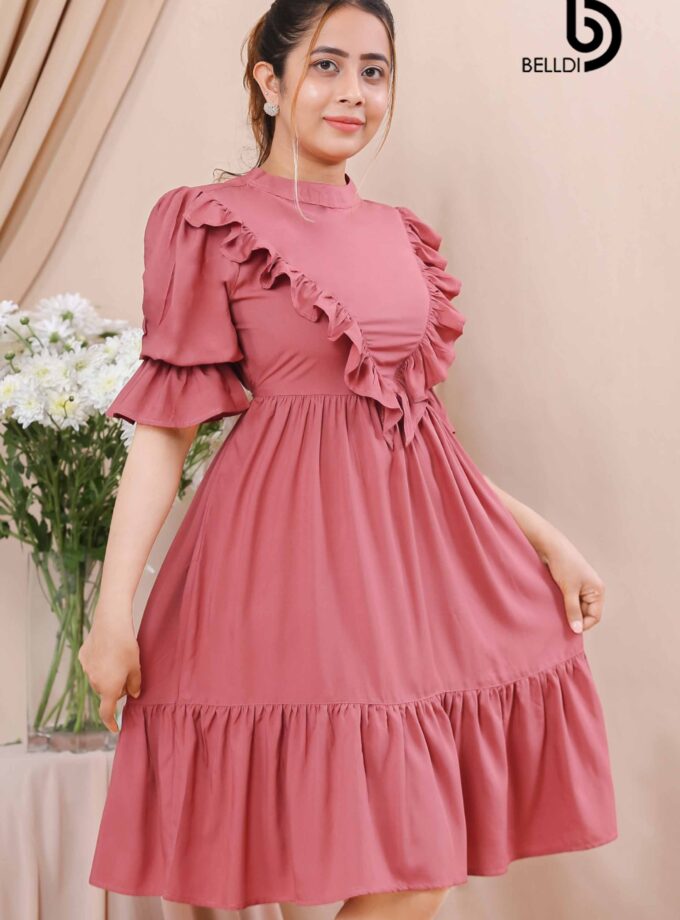 PUFF SLEEVE SHORT DRESS