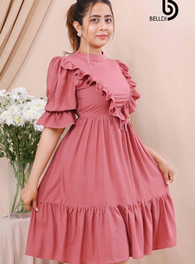 PUFF SLEEVE SHORT DRESS