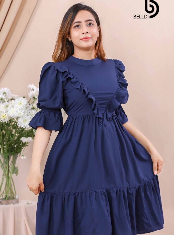 PUFF SLEEVE SHORT DRESS
