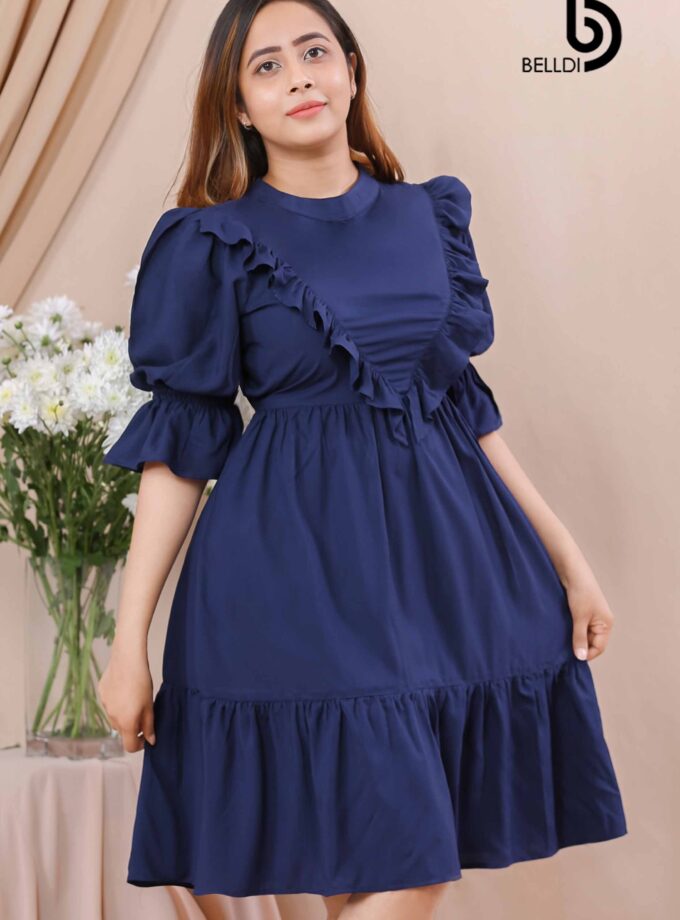 PUFF SLEEVE SHORT DRESS