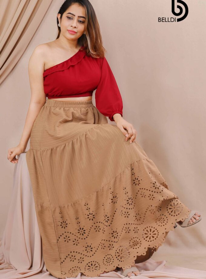 LACER CUT LONG SKIRT