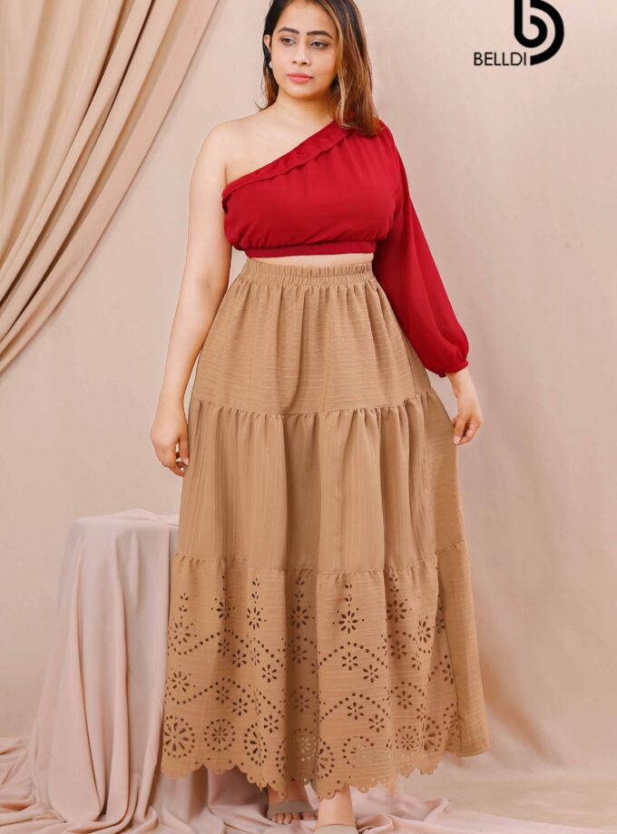 LACER CUT LONG SKIRT