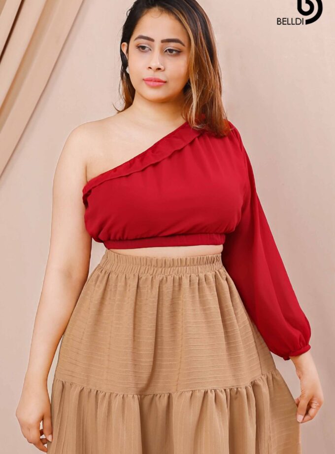 ONE SHOULDER LONG SLEEVE TOP