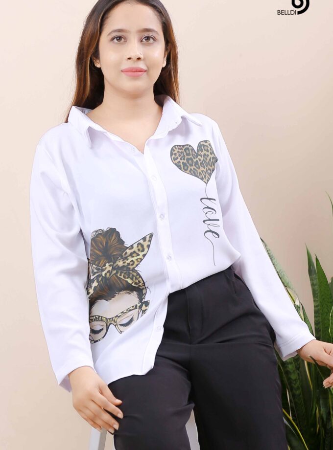 PRINTED LONG SLEEVE BLOUSE
