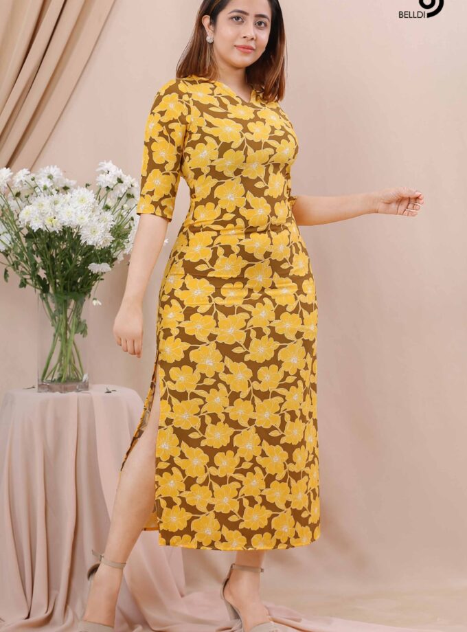 LONG SLEEVE A LINE DRESS