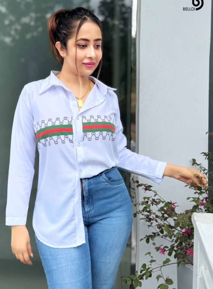 PRINTED LONG SLEEVE BLOUSE