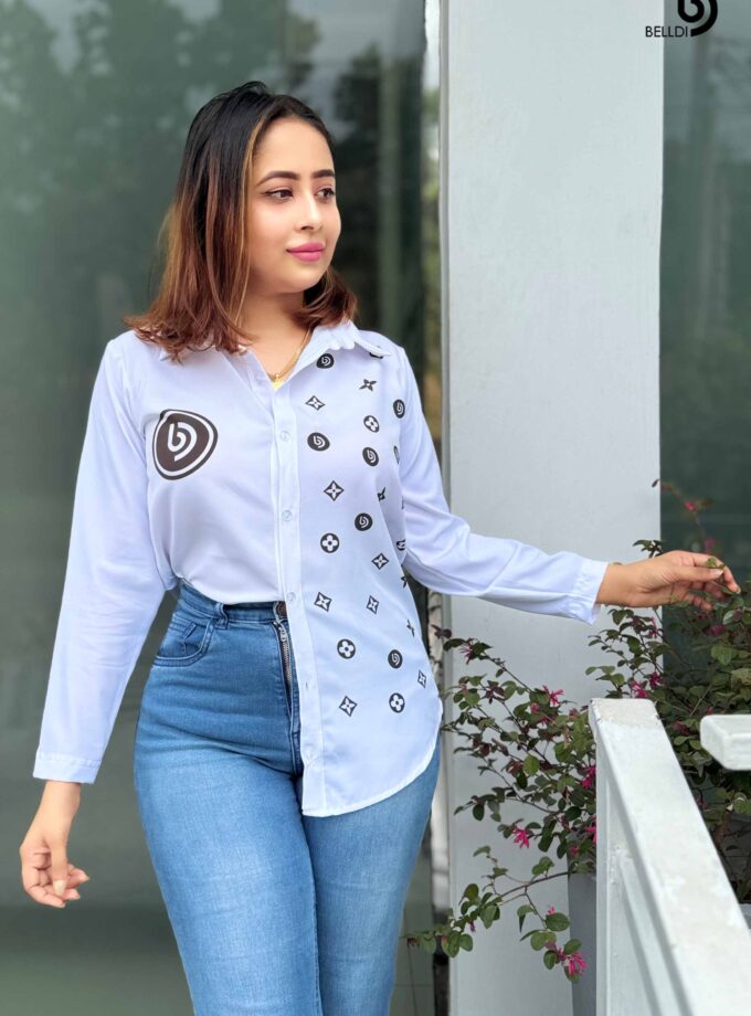 PRINTED LONG SLEEVE BLOUSE