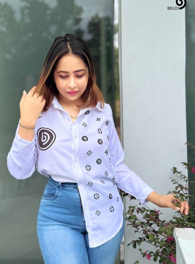 PRINTED LONG SLEEVE BLOUSE