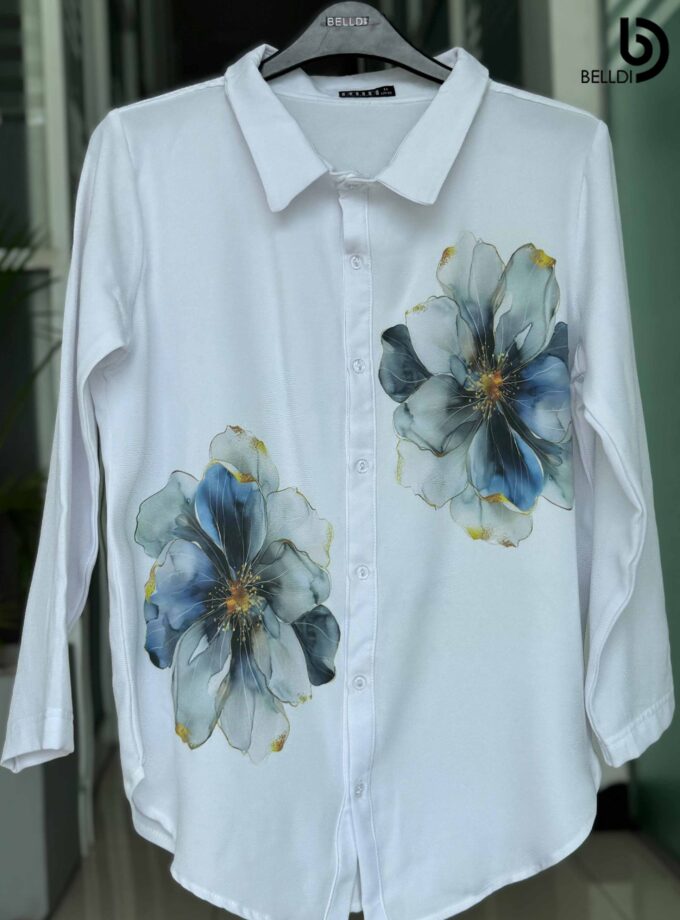 PRINTED LONG SLEEVE BLOUSE