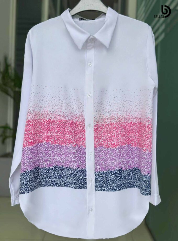 PRINTED LONG SLEEVE BLOUSE