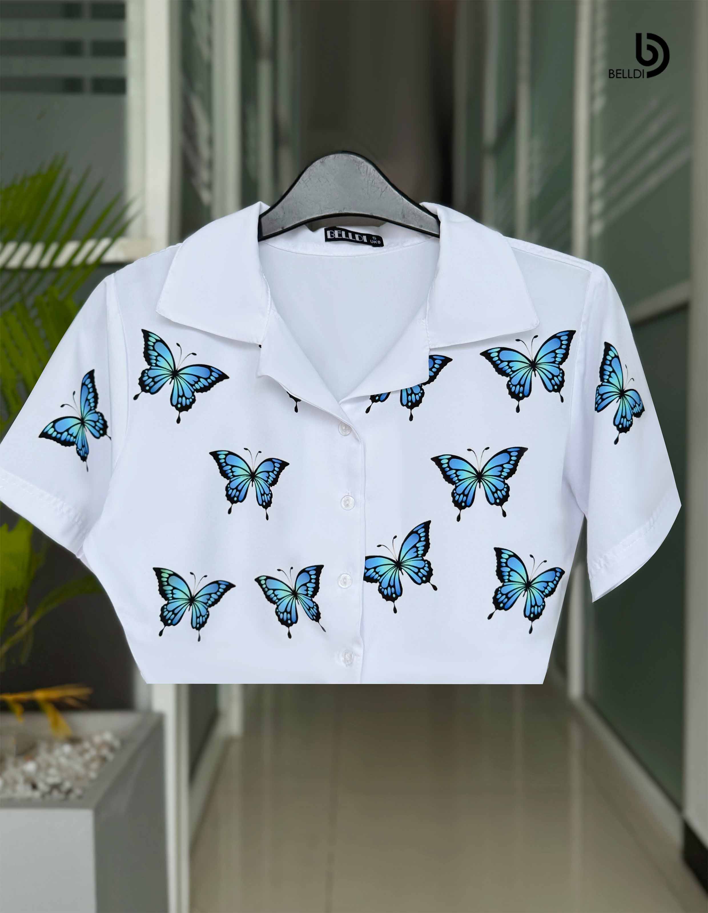 SHORT SLEEVE FRONT OPENED CROP TOP